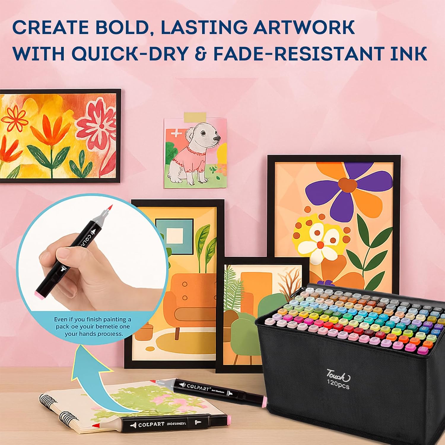 Thumbnail 4 de colpart Alkohol Brush-Tip Marker Set (120+2 Farben) – Dualspitze für Manga, Design & Zeichnen