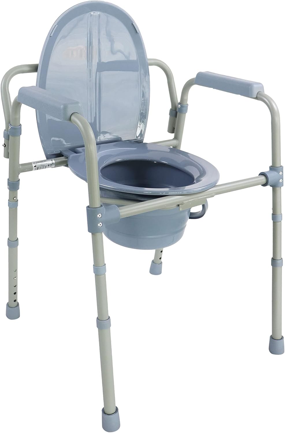 Detalle de PEPE Mobility – stalowe krzesło toaletowe 3 w 1, szare, z regulacją wysokości
