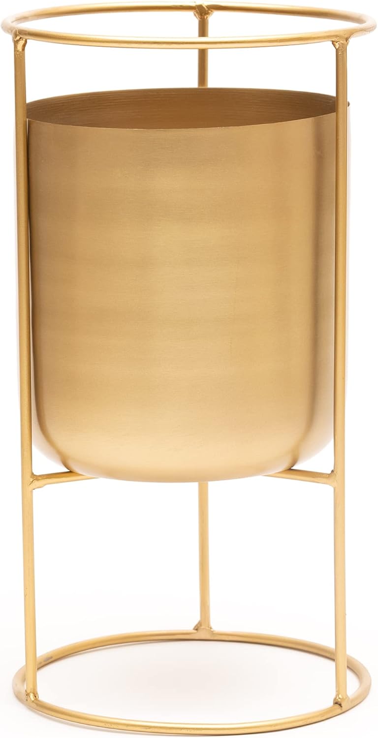 Thumbnail 6 de Olly & Rose Maceta de metal mate con soporte dorado