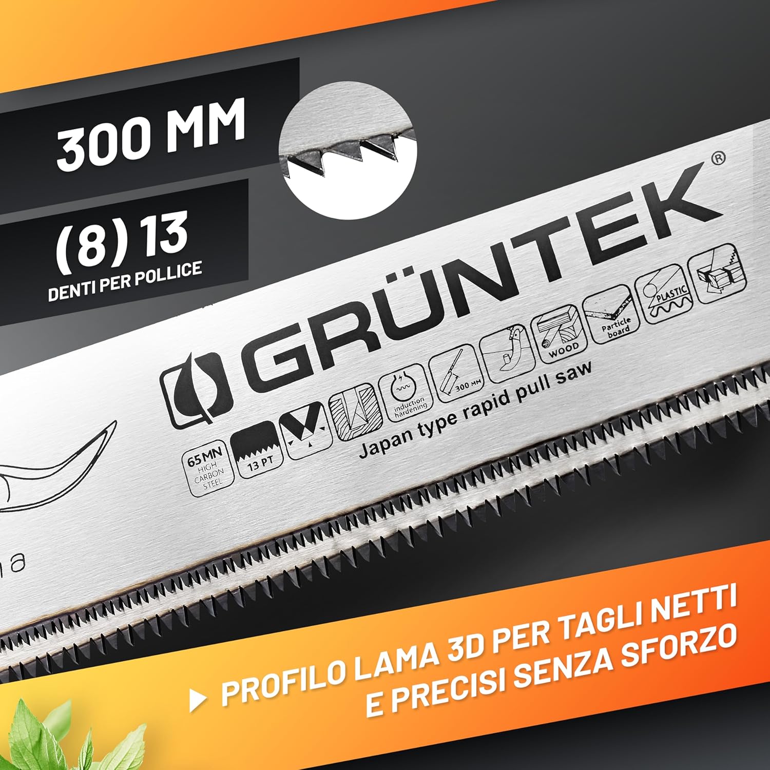 Thumbnail 1 de GRÜNTEK Sega a Mano Giapponese Murena 300 mm: taglio preciso e lama intercambiabile