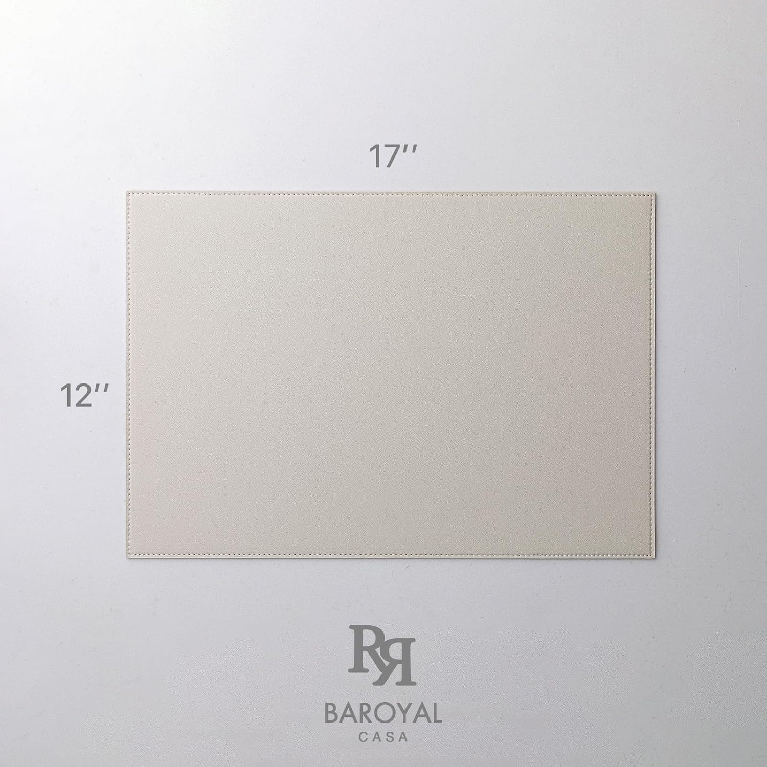Thumbnail 5 de Baroyal Faux Leather Placemats Set of 8 (Vinyl, Washable/Wipeable) Heat Resistant, Waterproof Non-Slip, Cream White