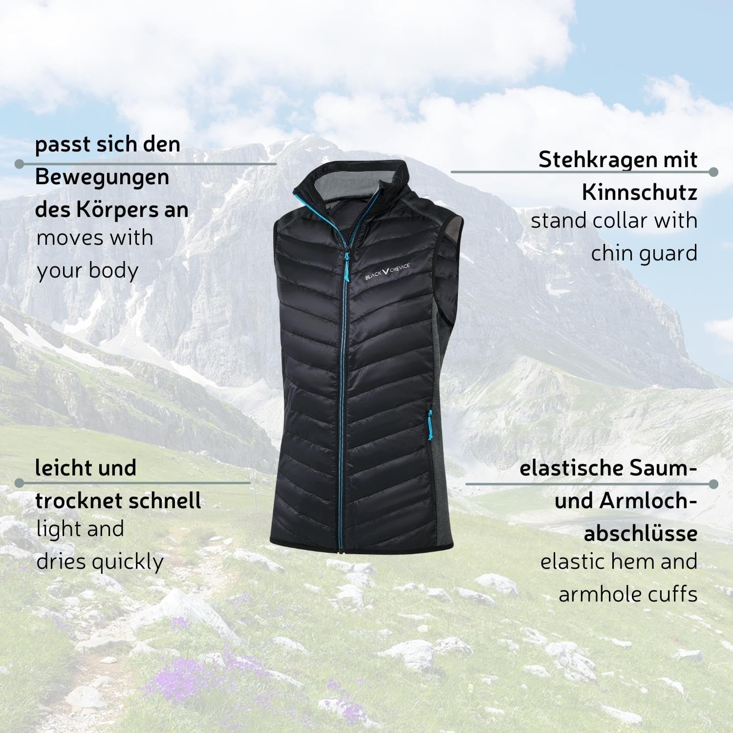 Thumbnail 3 de Black Crevice Gilet ibrido da donna – gilet sportivo imbottito, traspirante e caldo