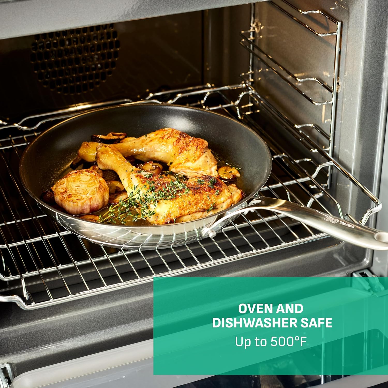 Thumbnail 6 de T-Fal E304S244 Jamie Oliver Non-Stick Stainless Steel Frying Pan Set, 9.5" & 11