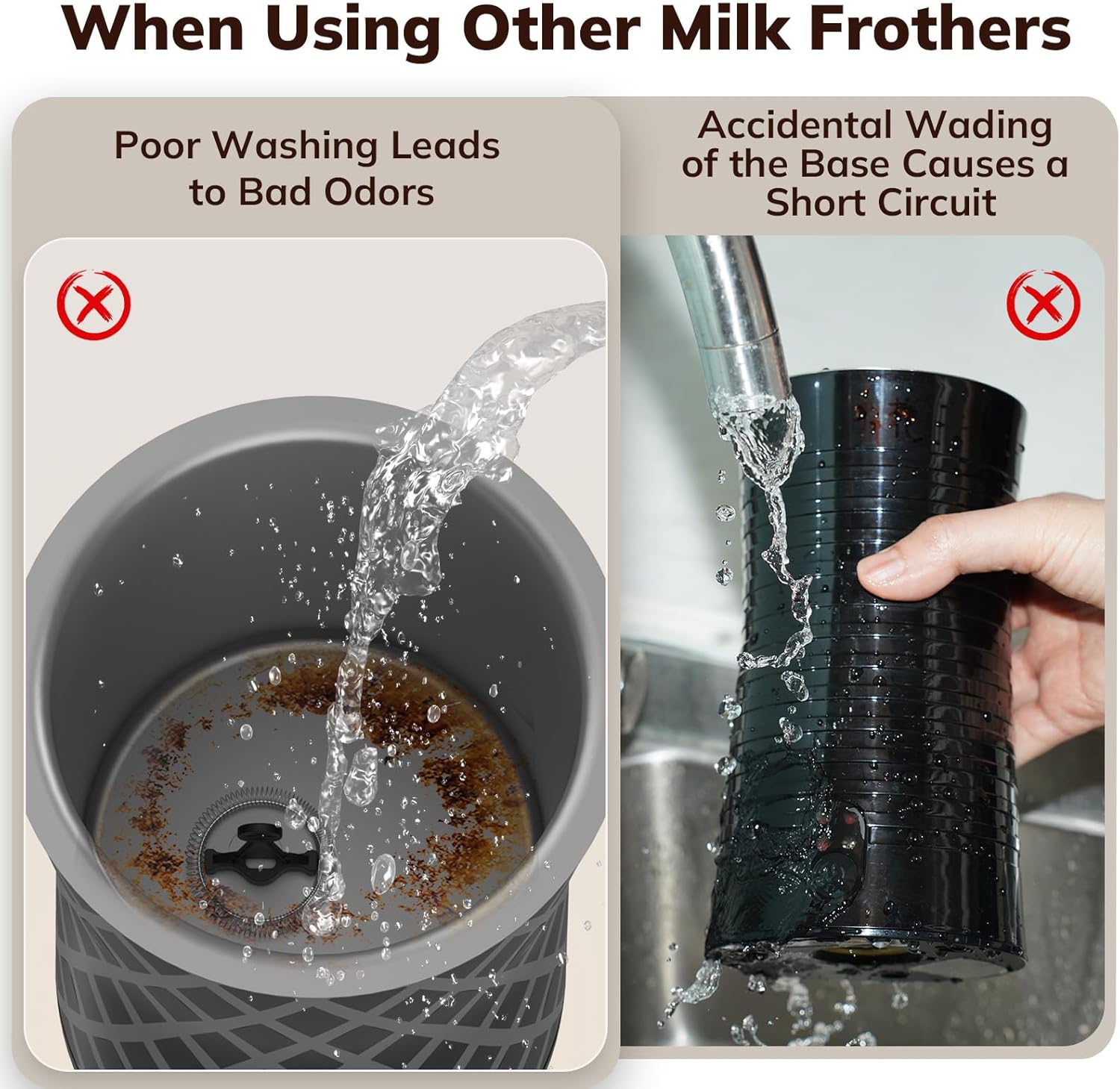 Thumbnail 2 de morpilot Large Electric Milk Frother and Steamer (16.9oz/500ml) with 6 Functions, Black-Stainless Steel