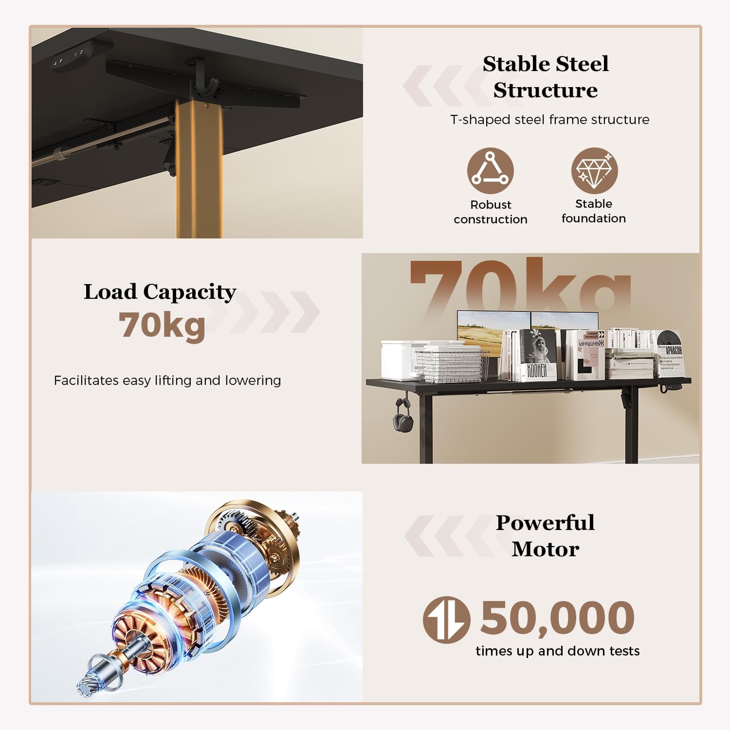 Thumbnail 3 de Klicelor Height-Adjustable Desk: Electric Sit-Stand Office Desk, 140 x 60 cm