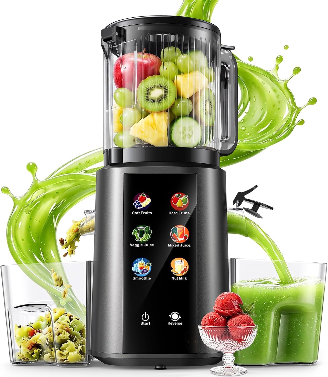 Detalle de ONELIVE JB-M12 Cold Press Juicer, 6.5-Inch Chute, 3 L Hopper