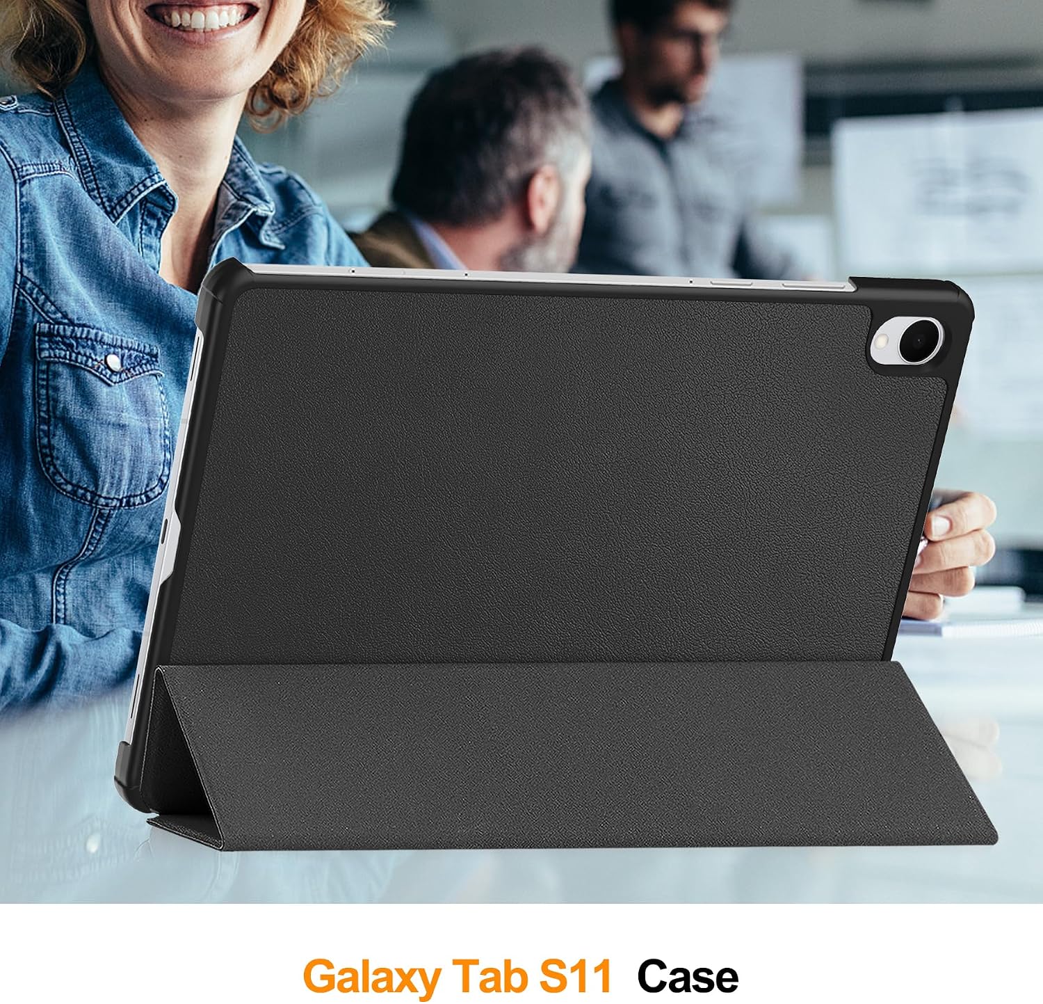 Thumbnail 4 de FDHYFGDY Schutzhülle für Samsung Galaxy Tab S11 (11") – ultradünnes PU-Case mit Auto Schlaf/Wach, Klapphülle in Schwarz