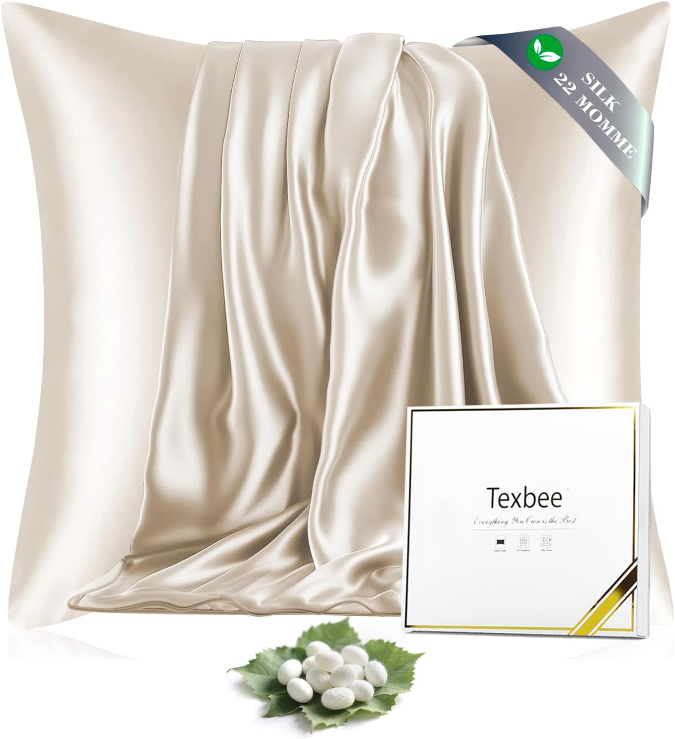 Detalle de Texbee Seidenkissenbezug 80x80cm Beige