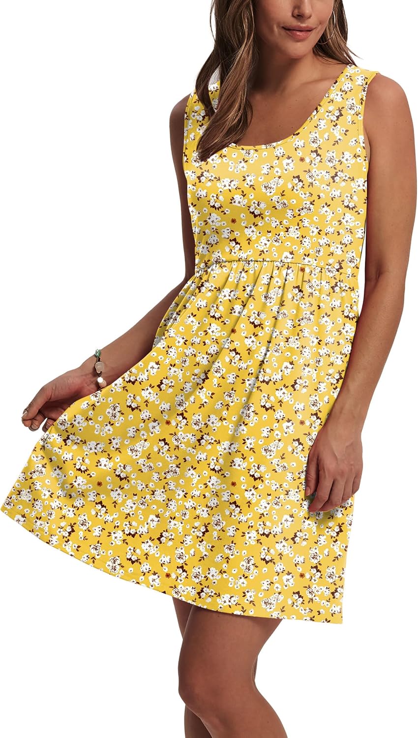 Detalle de WIHOLL Women's Summer A-Line Dress with Pockets