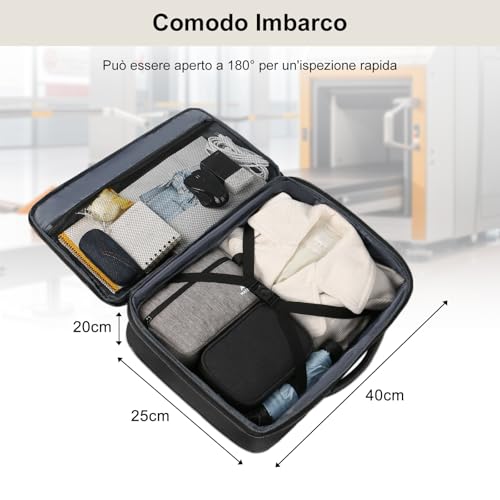 Detalle 2 de MATEIN Zaino da viaggio 40x20x25, 20 L, apertura a 180° e tasche multiple