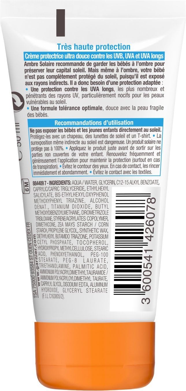 Thumbnail 1 de Garnier Ambre Solaire Crema protettiva Ultra Dolce Sensitive Expert+ Bambini all'Ombra SPF 50+ (50 ml)
