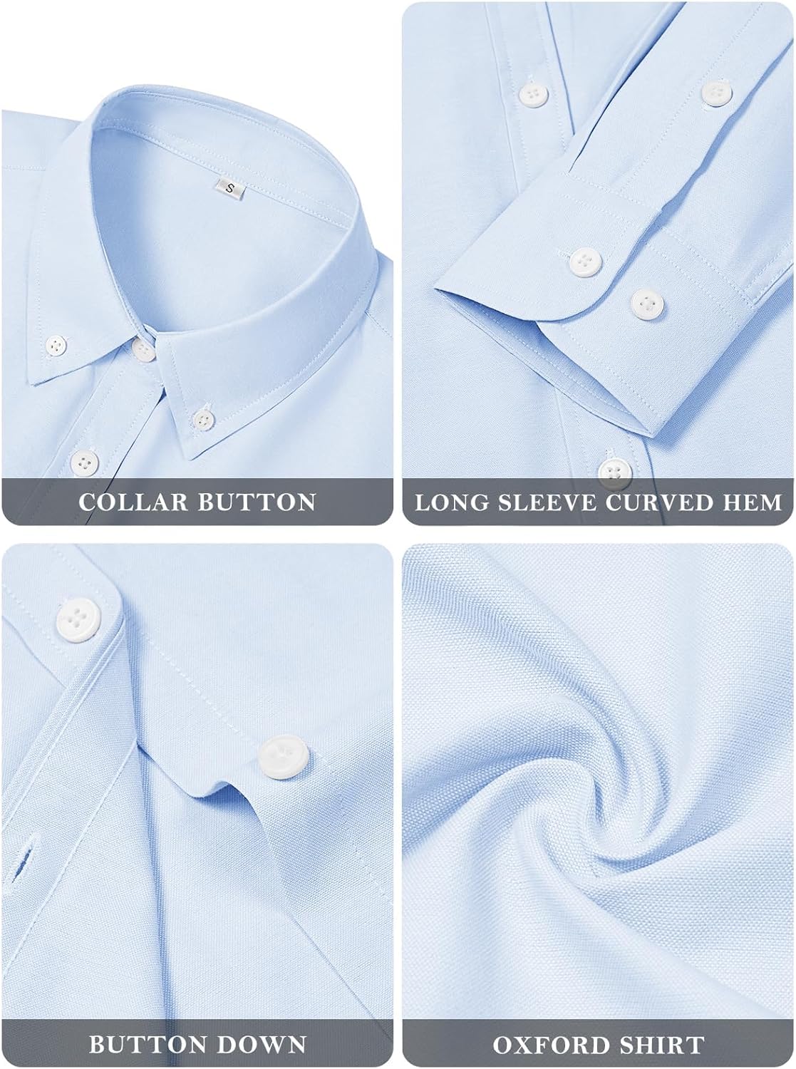 Thumbnail 4 de Aoudery Women’s Cotton Oxford Button-Down Shirt – Long Sleeve, Solid Colors, Classic Fit