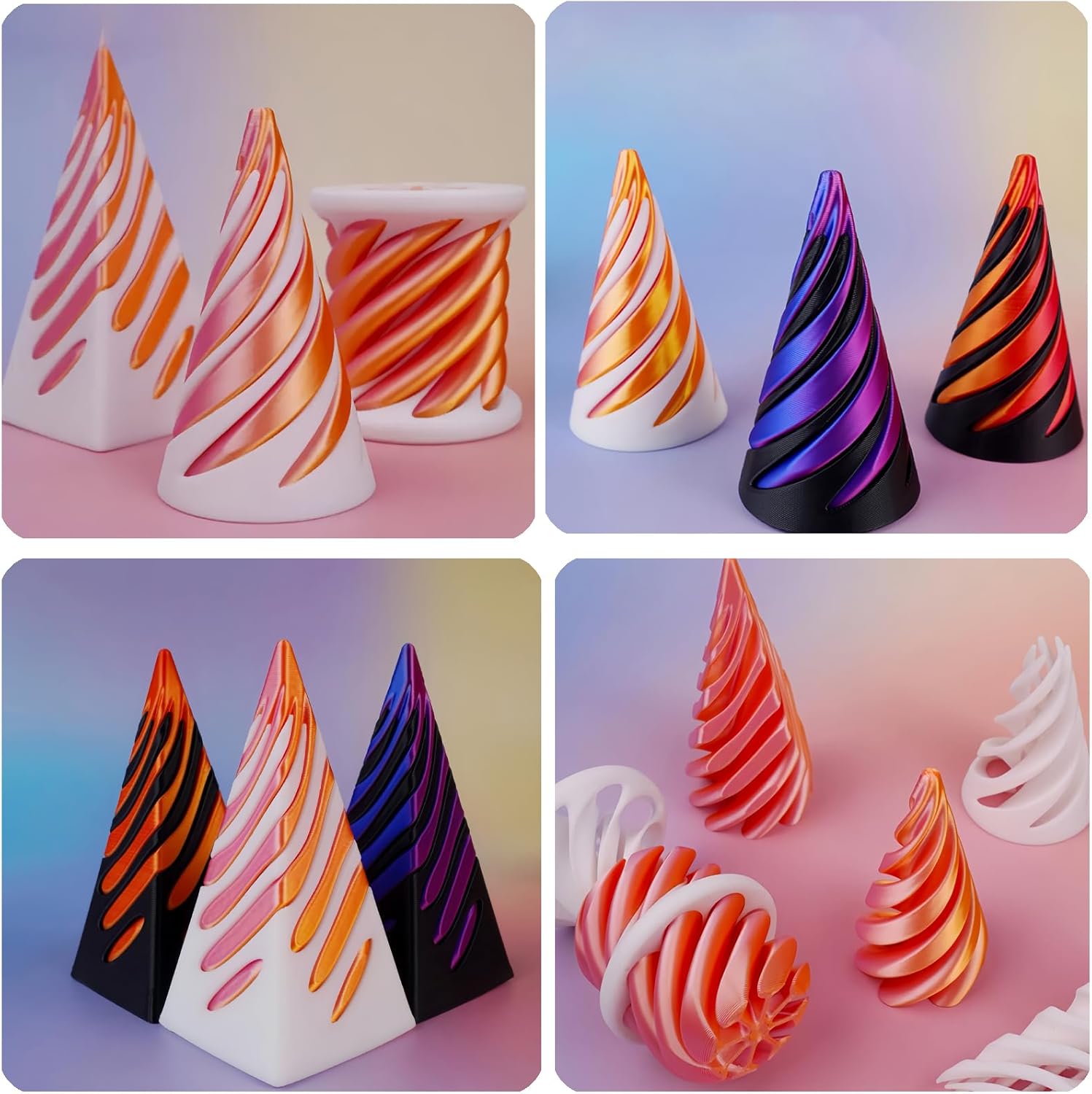 Thumbnail 5 de 3 Packs Impossible Cone: Spiral Cone Fidget Toy • 3D Printed, Stress Relief & Desk Décor