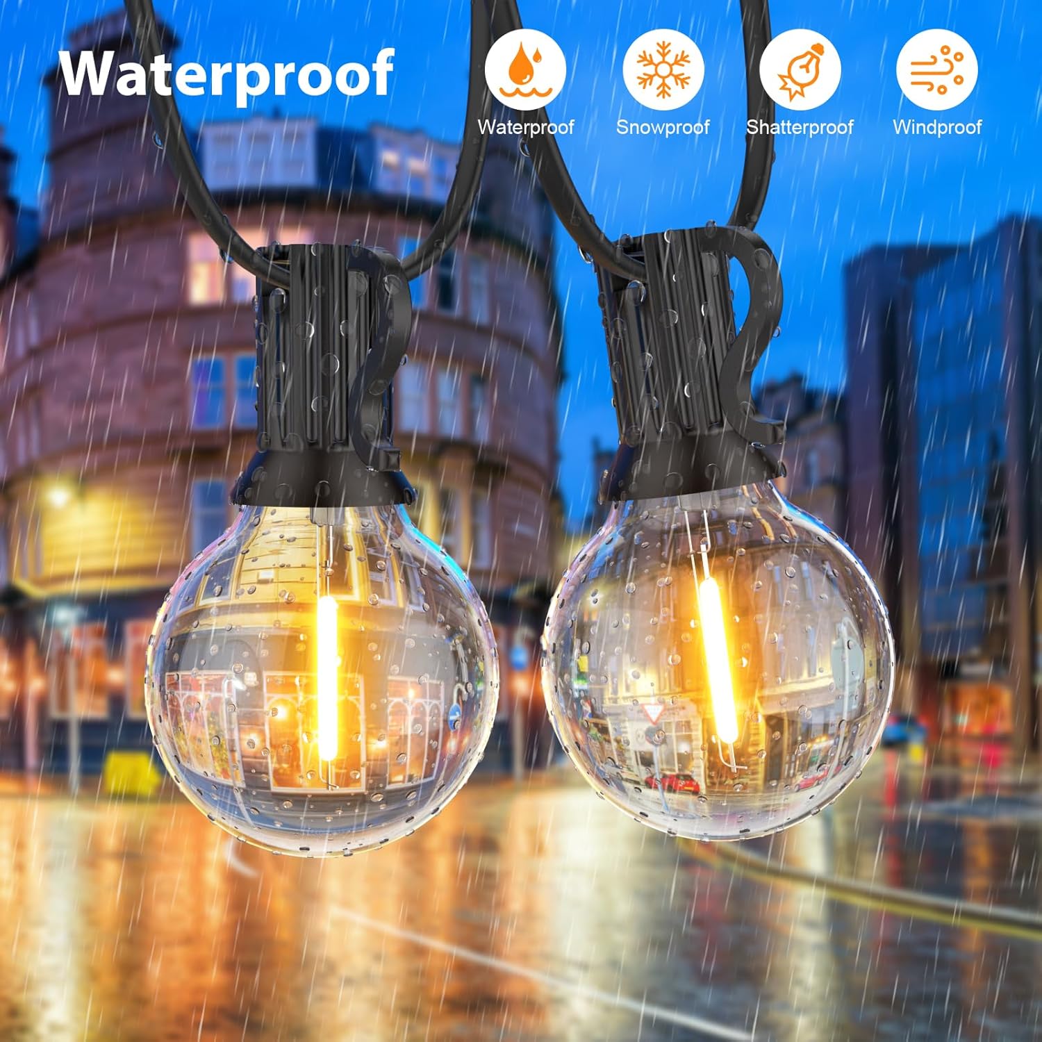 Thumbnail 1 de GPATIO LED-Lichterkette für außen 45 m mit 75+2 G40-Glühbirnen (IP45, 24 V)