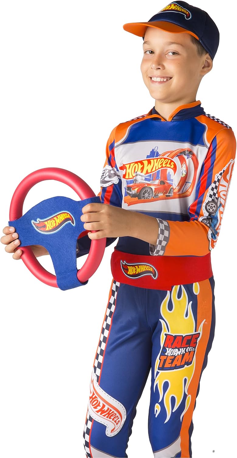 Detalle 2 de Ciao Hot Wheels Race Team – dziecięcy kostium kierowcy z piankową kierownicą