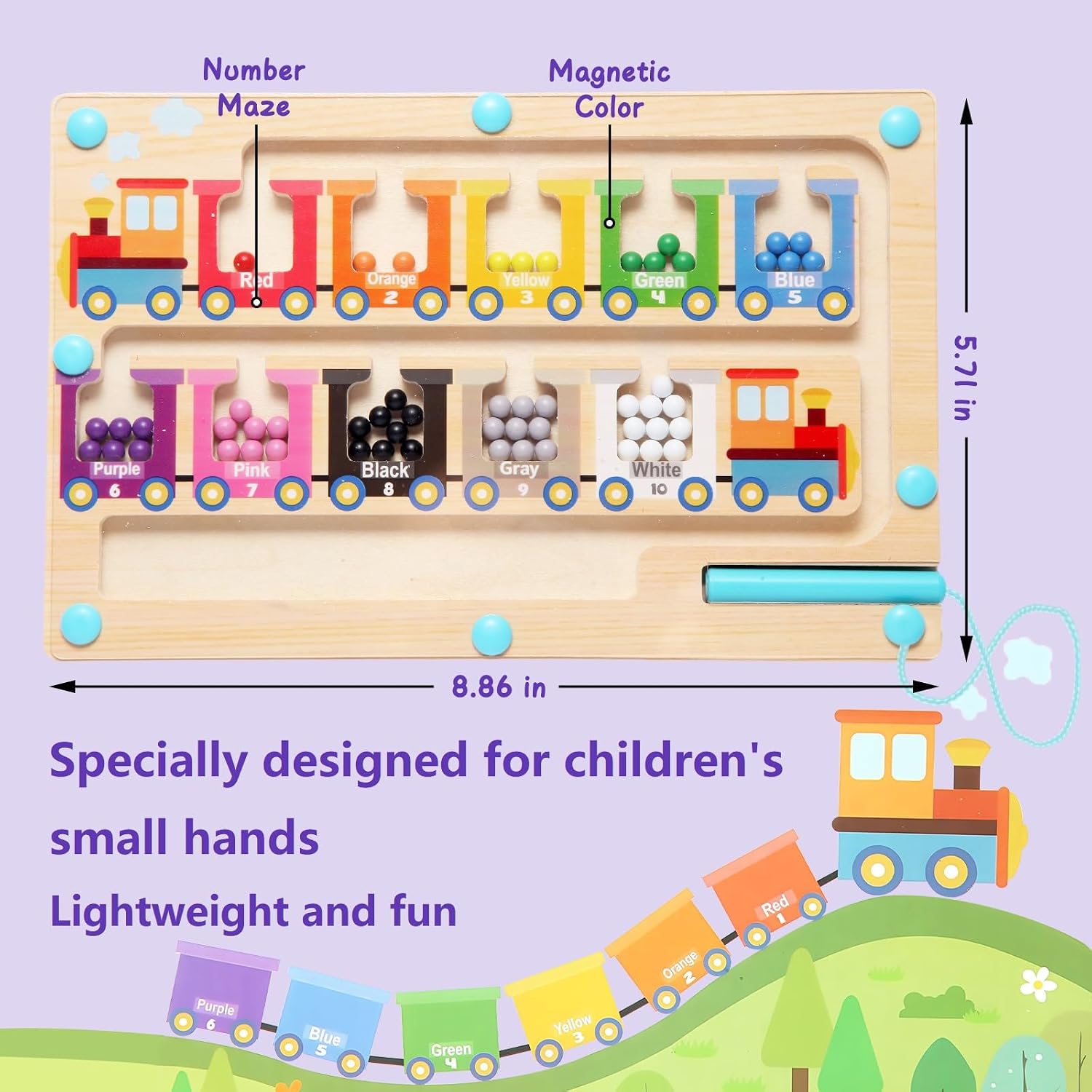 Thumbnail 2 de Magnetic Color and Number Maze Montessori Toy 🎲