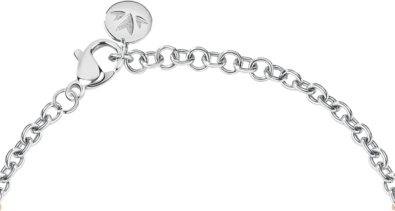 Detalle de Morellato Bracciale da donna SAQE14, Collezione Talismani – acciaio e accento in oro rosa