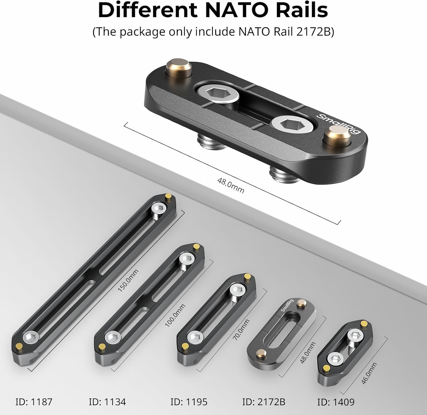 Thumbnail 4 de SmallRig NATO Rail Mini Quick Release 48 mm (2172B) für Kamerakäfige mit NATO-Klemme
