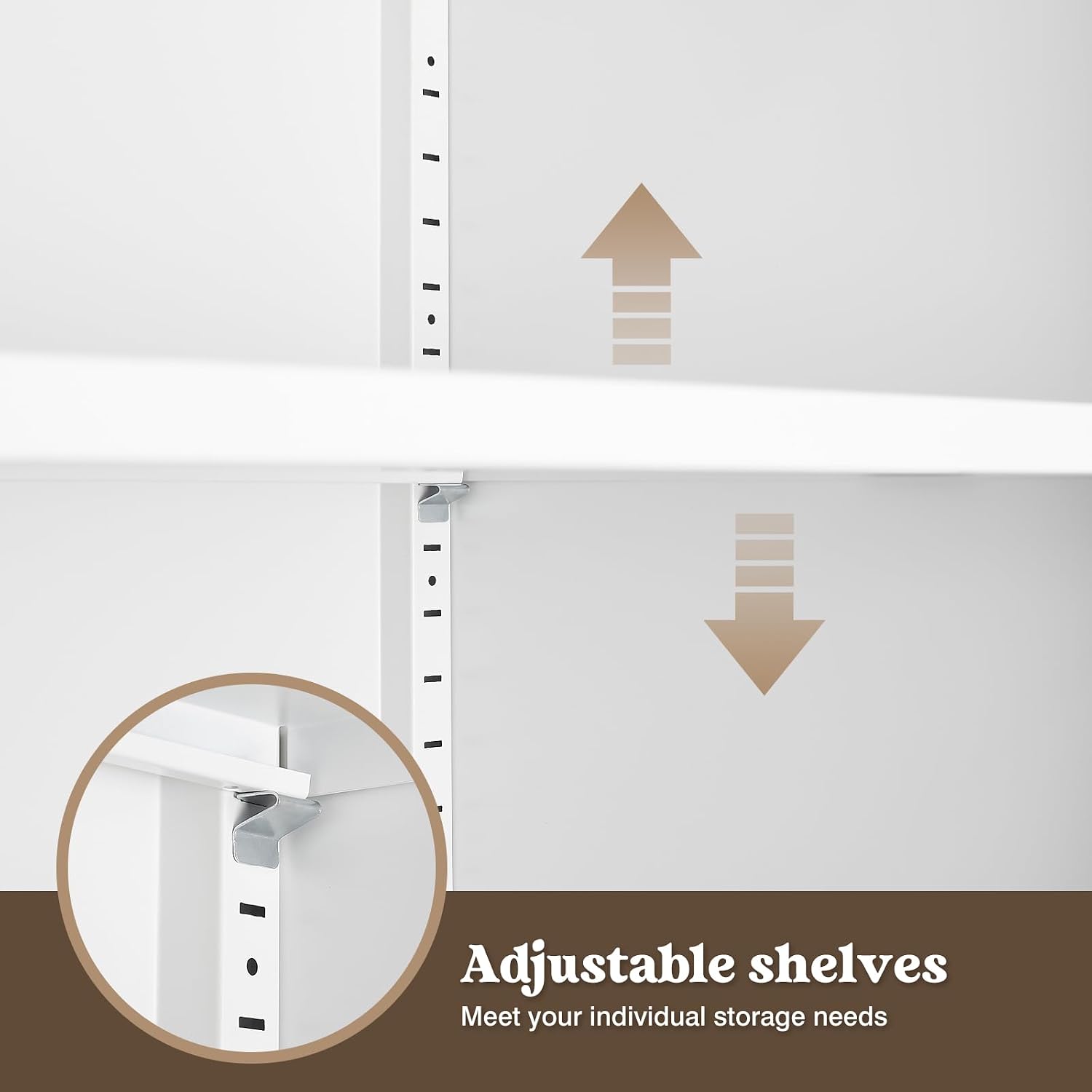Detalle 2 de Sightlife DBLZ2022139W metalen opbergkast met slot en 2 deuren