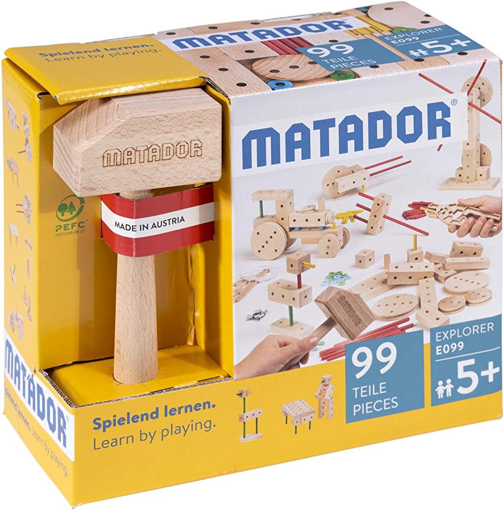 Detalle de Matador Explorer E318 – drewniany zestaw konstrukcyjny, 318 elementów