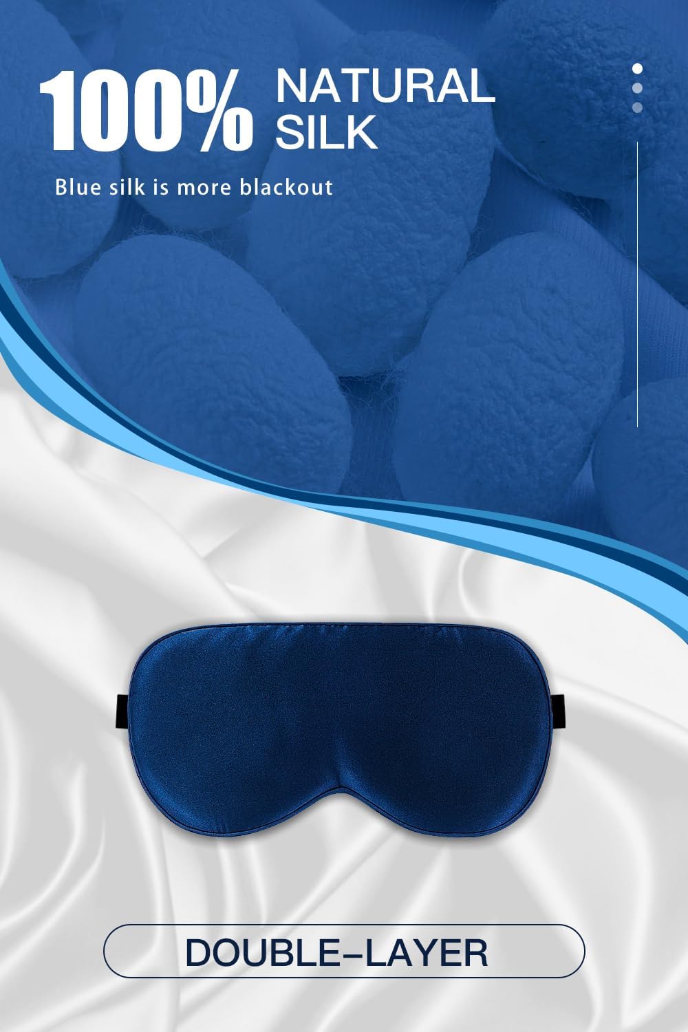 Detalle 2 de Aosun Silk Sleep Mask 22-momme Mulberry Silk eye mask ๐ด