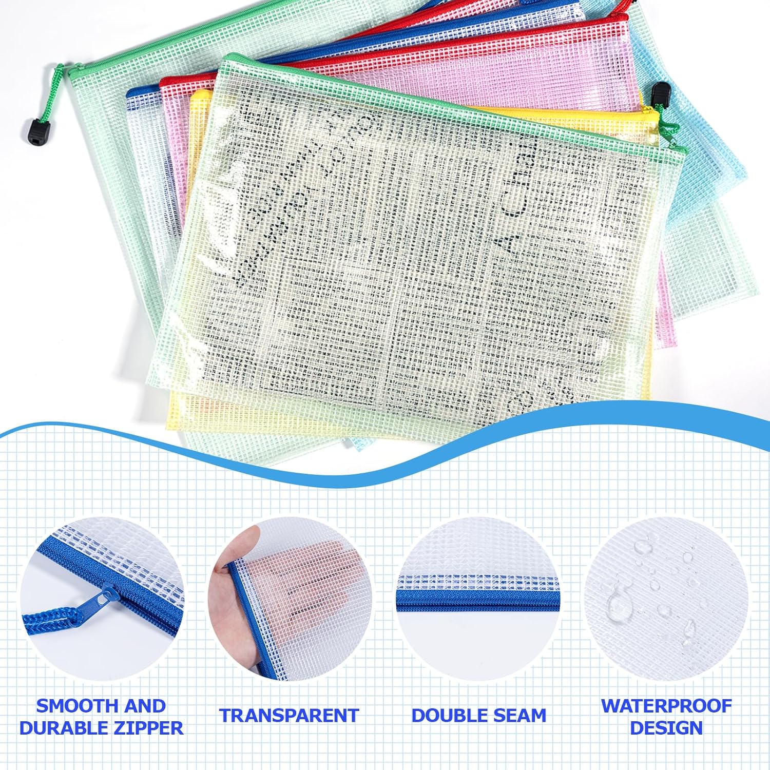 Detalle de Carehabi bolsas para documentos A3 A4 A5 15 unidades