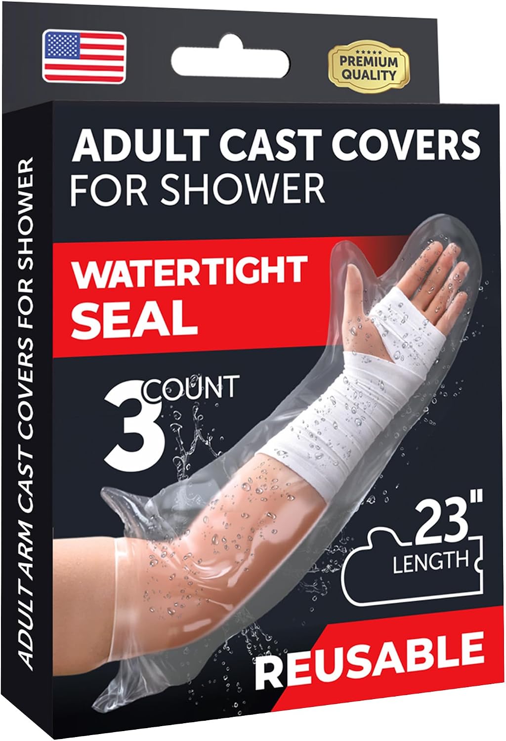 100% Waterproof Arm Cover 23in for Shower