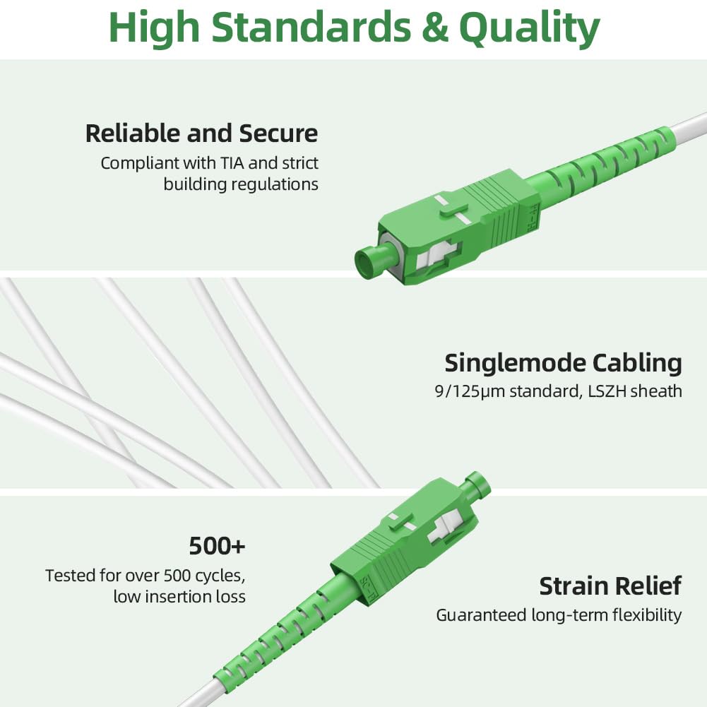 Detalle de OFFCUP SC/APC-10M-OS2-SM Fibre Optic Cable, 3 m, Single-Mode Simplex