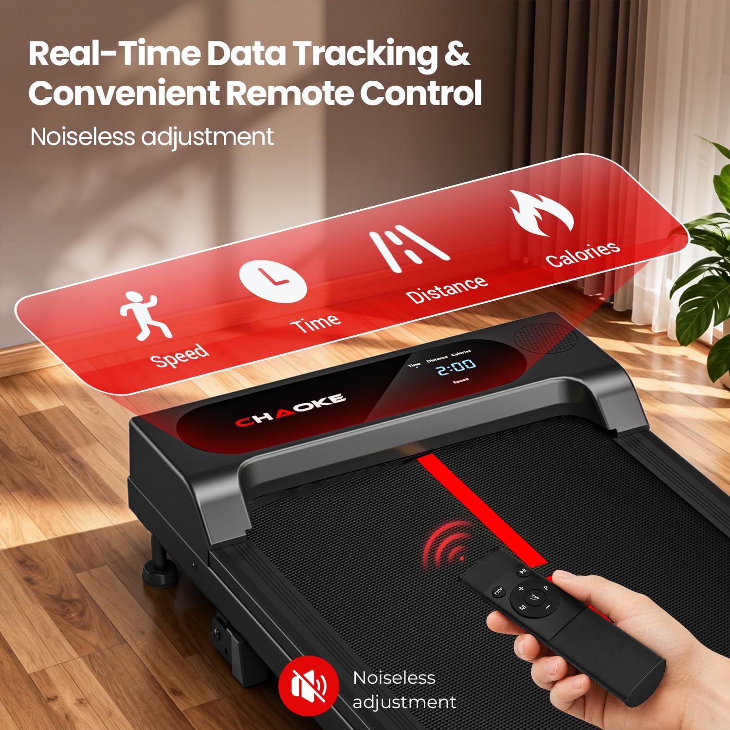 Detalle de CHAOKE Walking Pad Treadmill with 10% Incline, 6.2 MPH and 12 HIIT Programs
