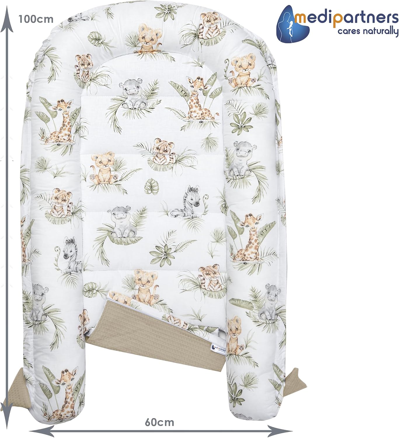 Thumbnail 2 de Medi Partners Babynest Nestchen 100x60x15 – Kuschelnest aus 100% Baumwolle, tragbar und sicher