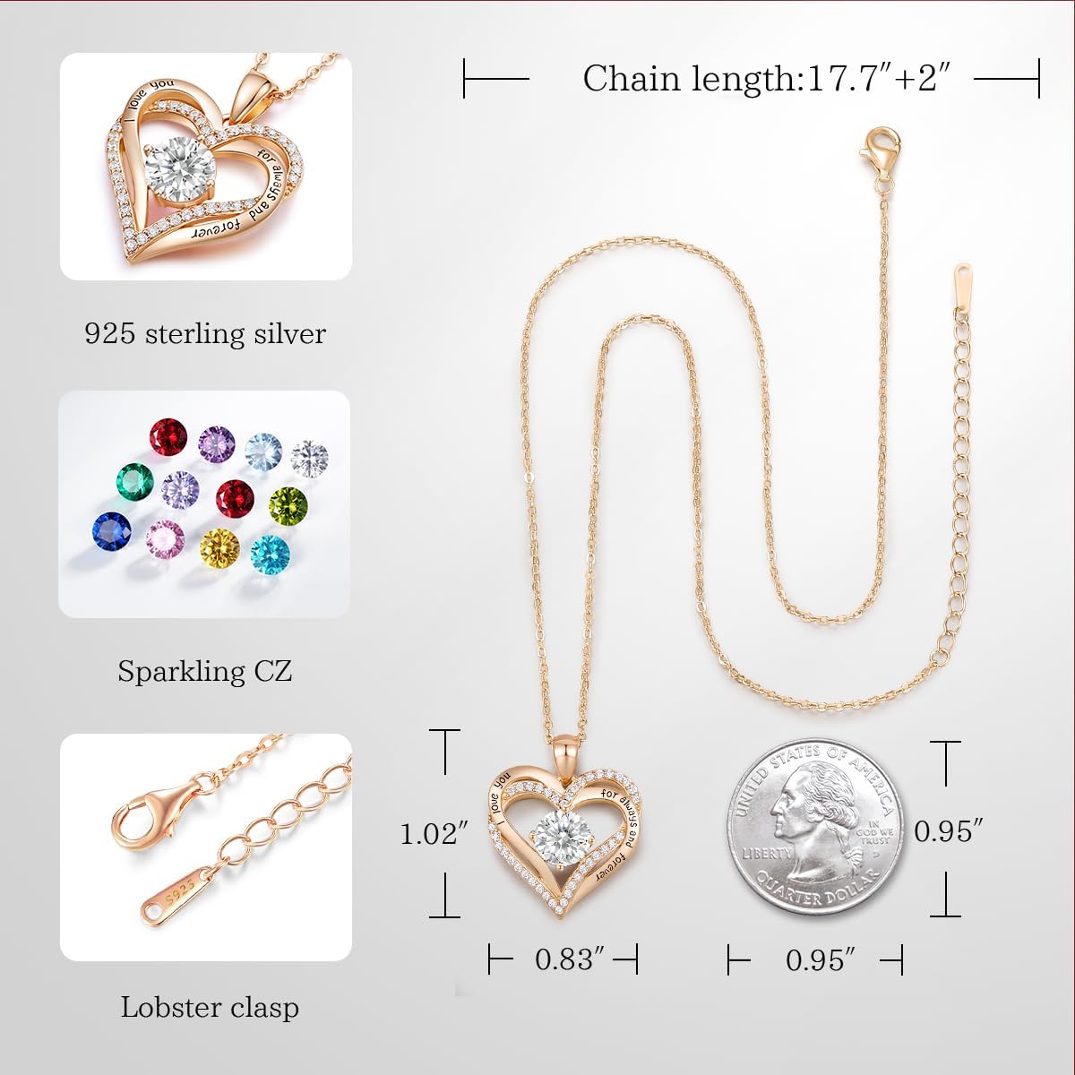Detalle 2 de CDE Forever Love Heart Necklace S925 💍