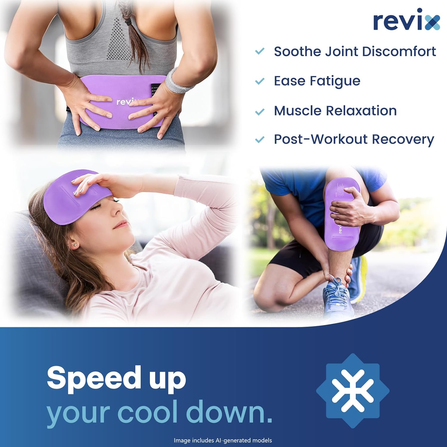 Detalle 2 de REVIX Reusable Gel Ice Packs 12" x 6