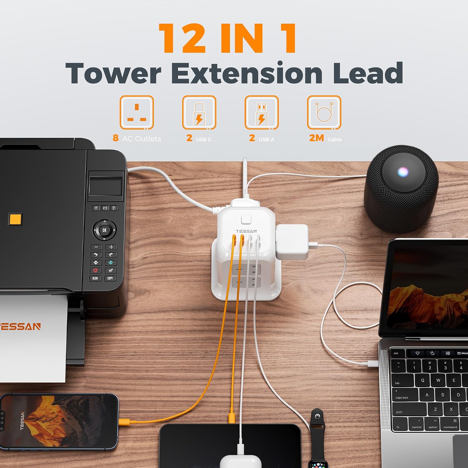 Detalle 2 de TESSAN Tower Extension Lead 3250W