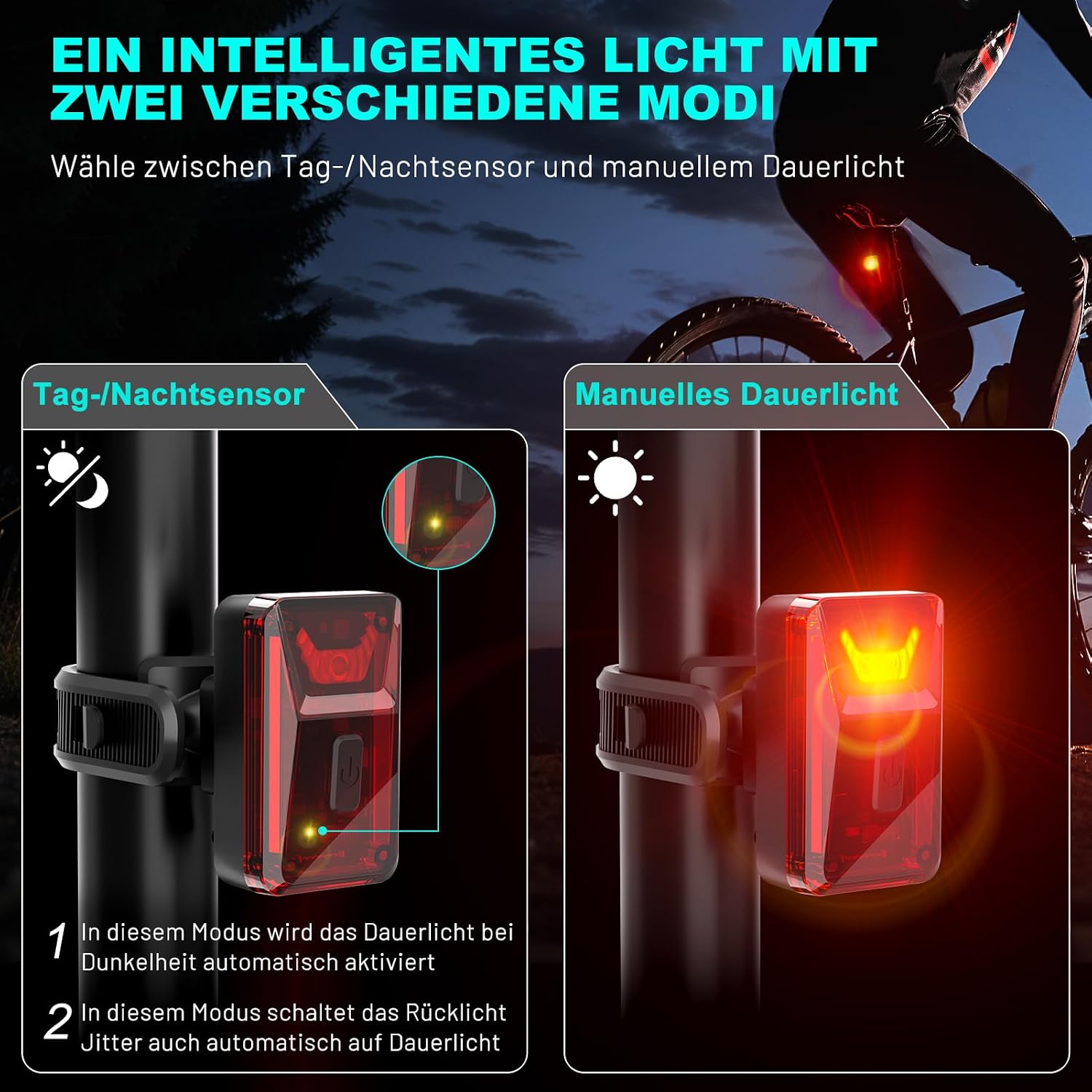Thumbnail 3 de TECHCYC Fahrradlicht-Set mit 70 Lux LED