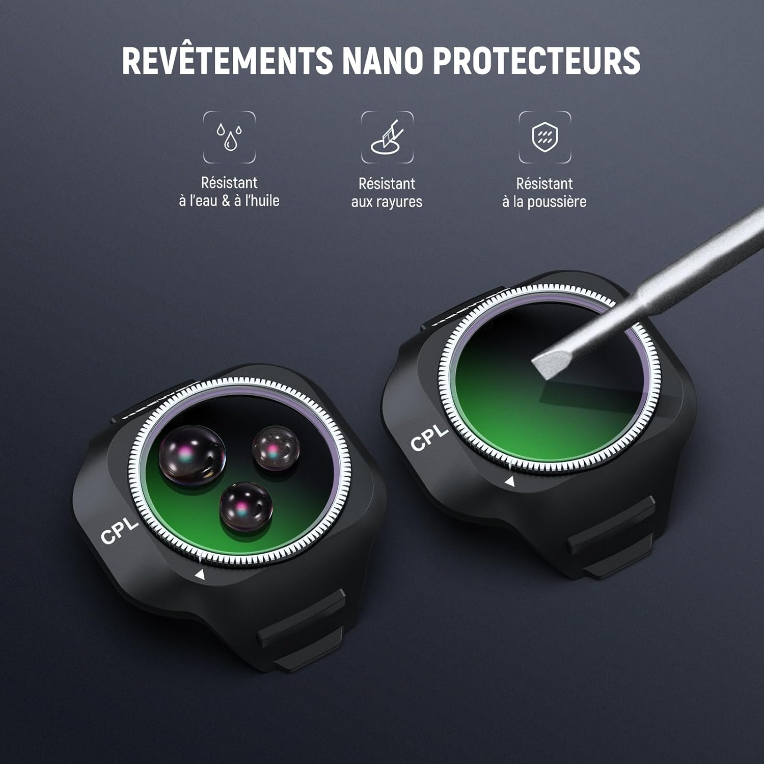 Thumbnail 5 de NEEWER Filtre CPL réglable à clip compatible DJI Mini 5 Pro