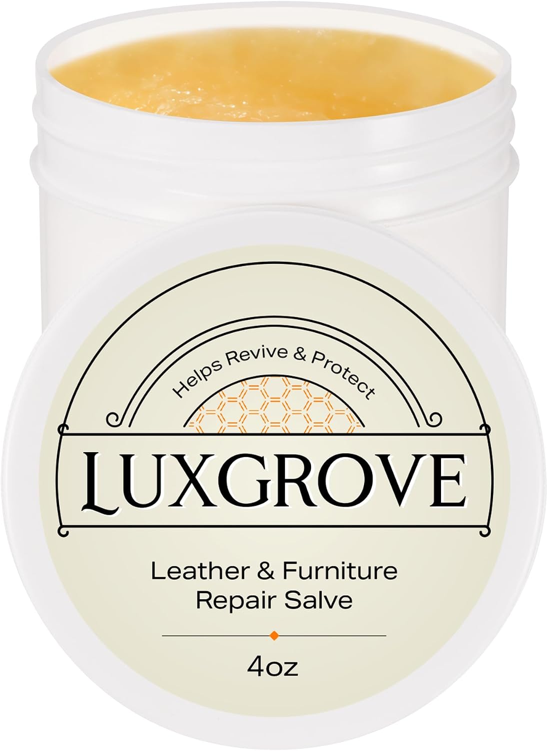 Detalle de LUXGROVE Wood & Leather Furniture Salve, Conditioning Balm, 4 oz
