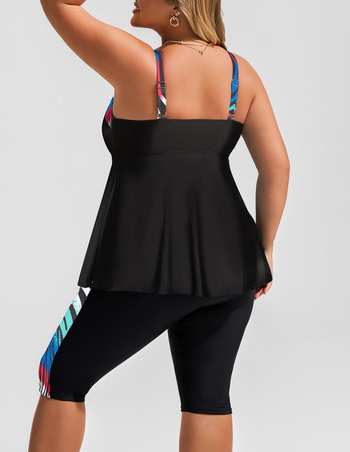 Thumbnail 1 de Hanna Nikole 2 Piece Tankini Sets Plus Size with Tummy Control and High Waist Swim Shorts