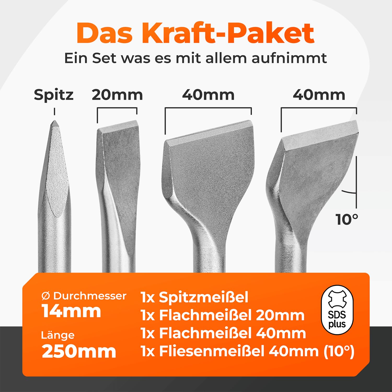 Thumbnail 1 de BAUBECK Meißel Set SDS Plus 250 mm
