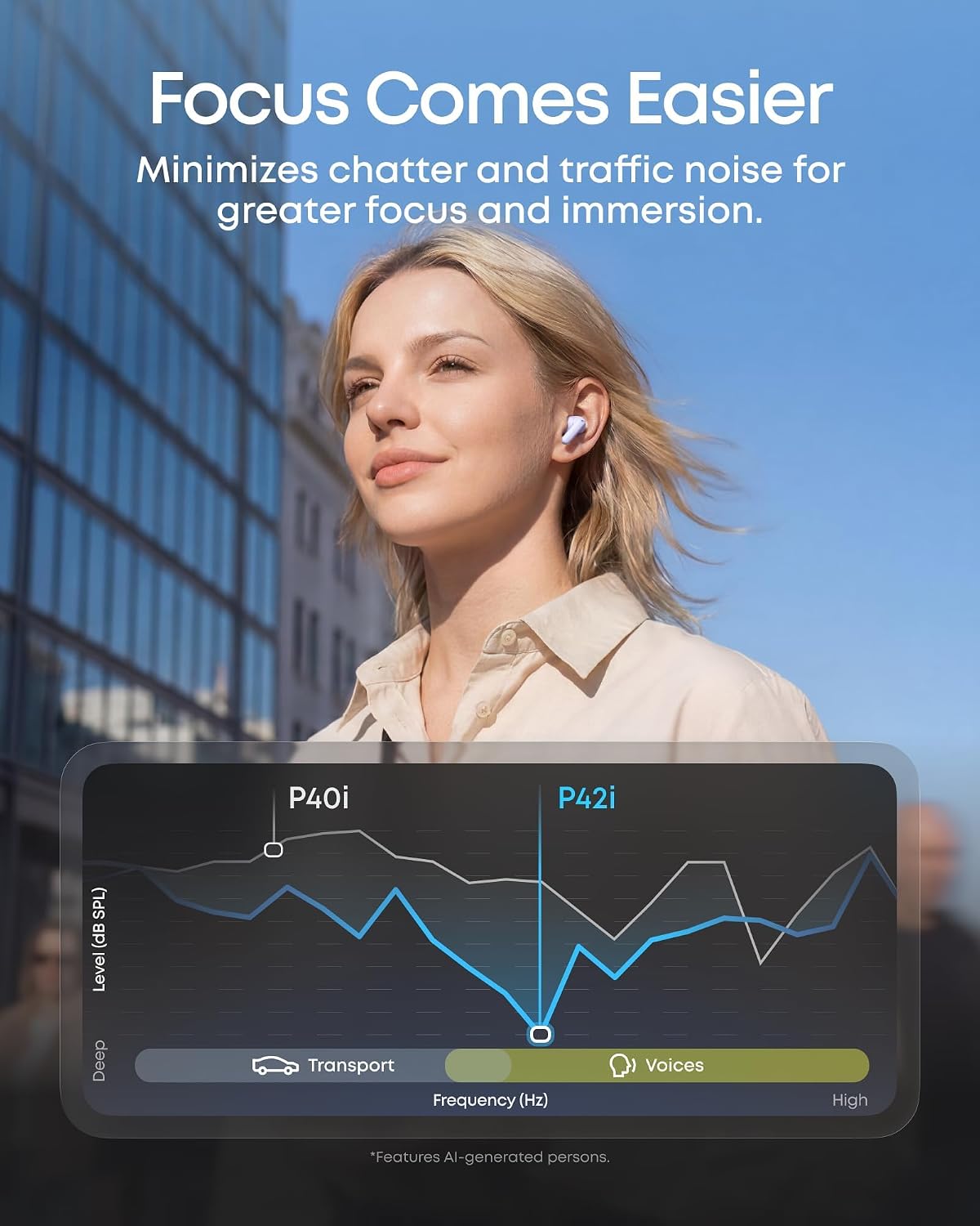Detalle 2 de Soundcore P42i D1205 True Wireless ANC Earbuds with LDAC and Wireless Charging