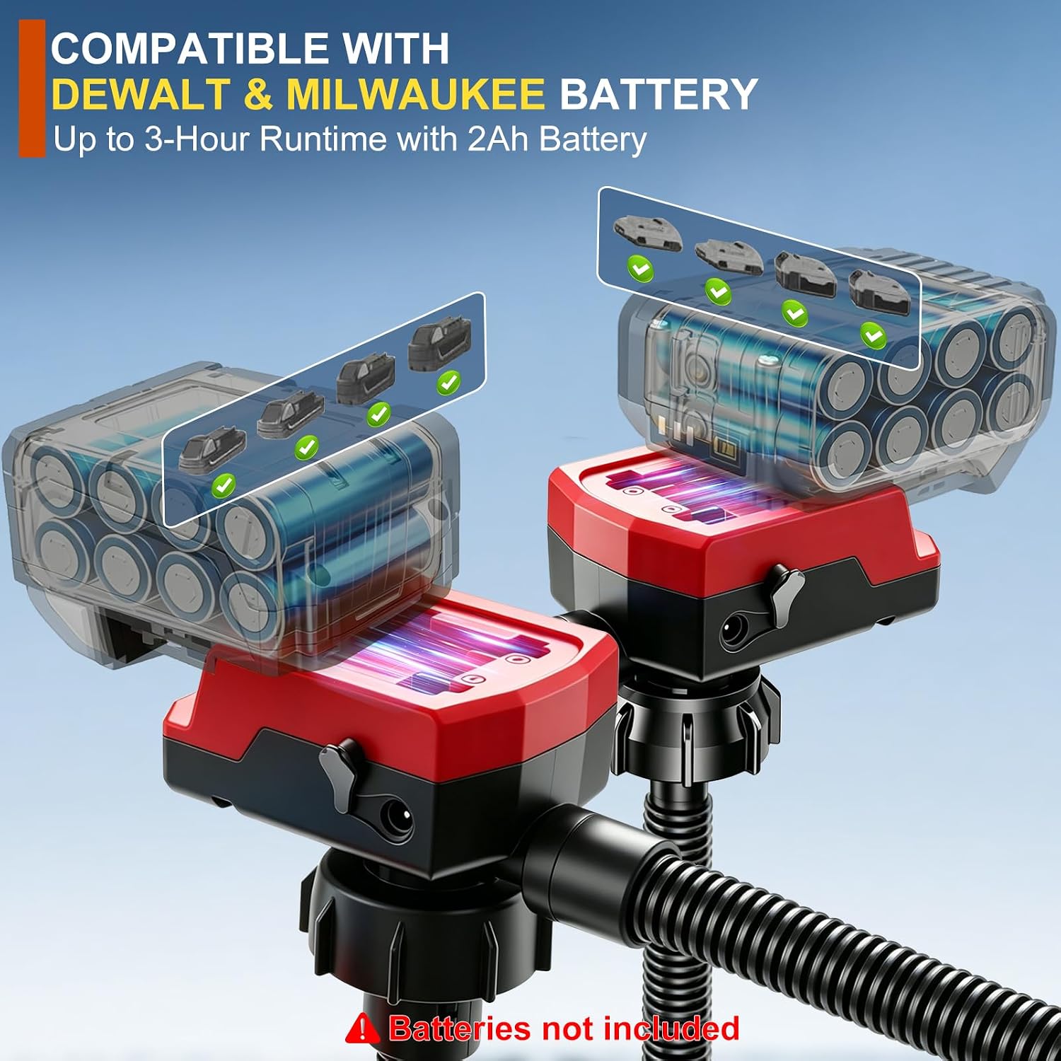 Thumbnail 6 de 5.5 GPM Cordless Fuel Transfer Pump with Auto Shut-Off & Beep Alert (Bare Tool) — 57" Hose, 4 Adapters, 20V/18V Battery Compatibility