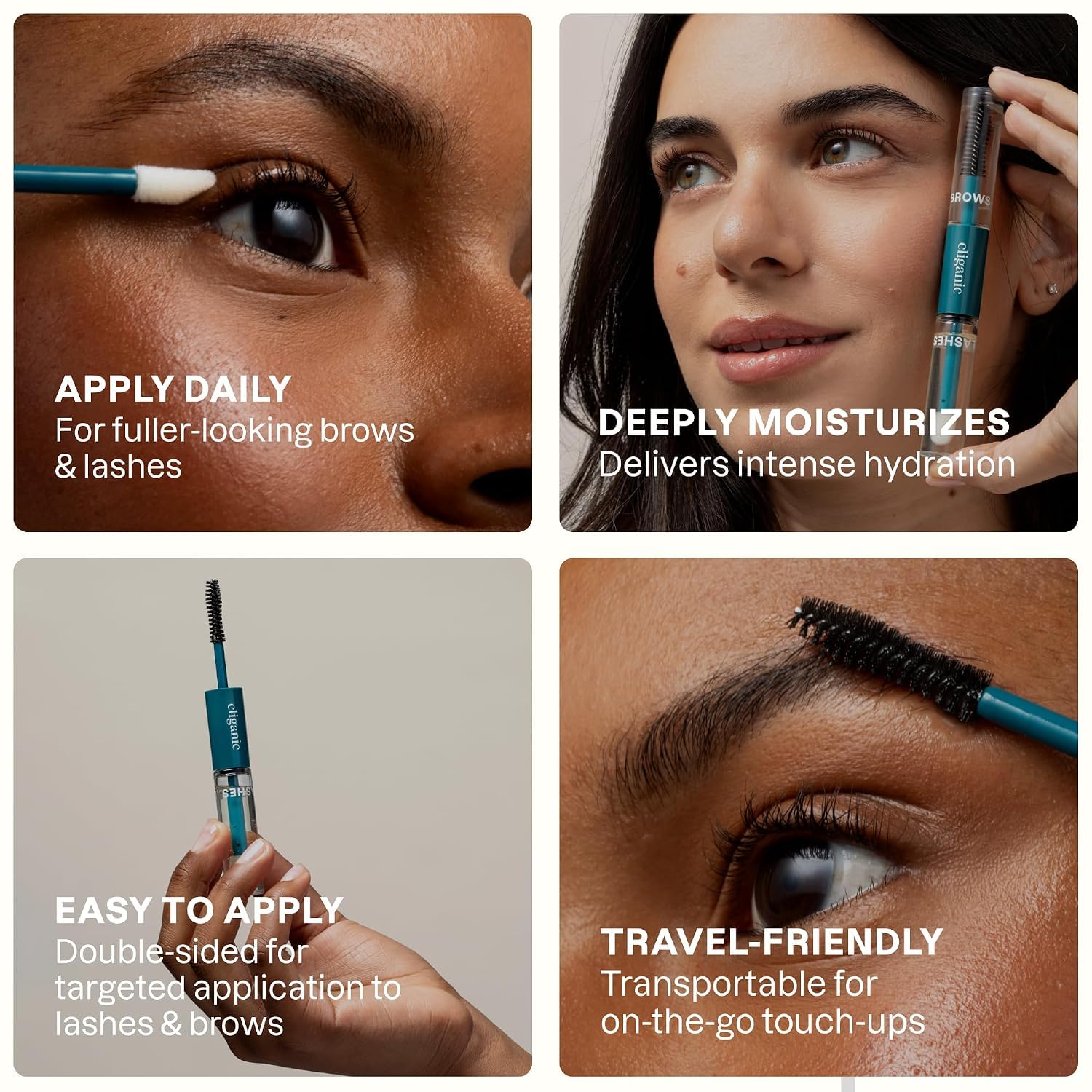 Thumbnail 1 de Cliganic Organic Cold-Pressed Castor Oil Lash and Brow Serum with Refillable Wand