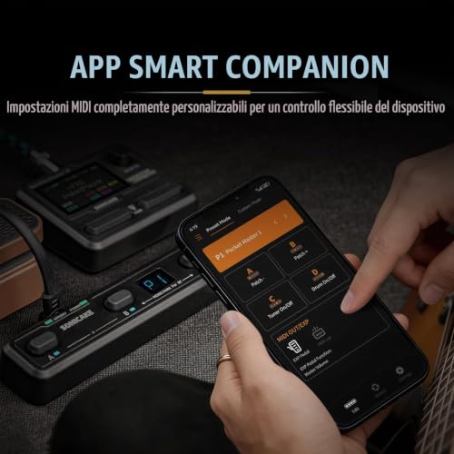 Detalle de SONICAKE Controller MIDI Wireless: 4 pulsanti programmabili, controllo effetti con app e USB-C