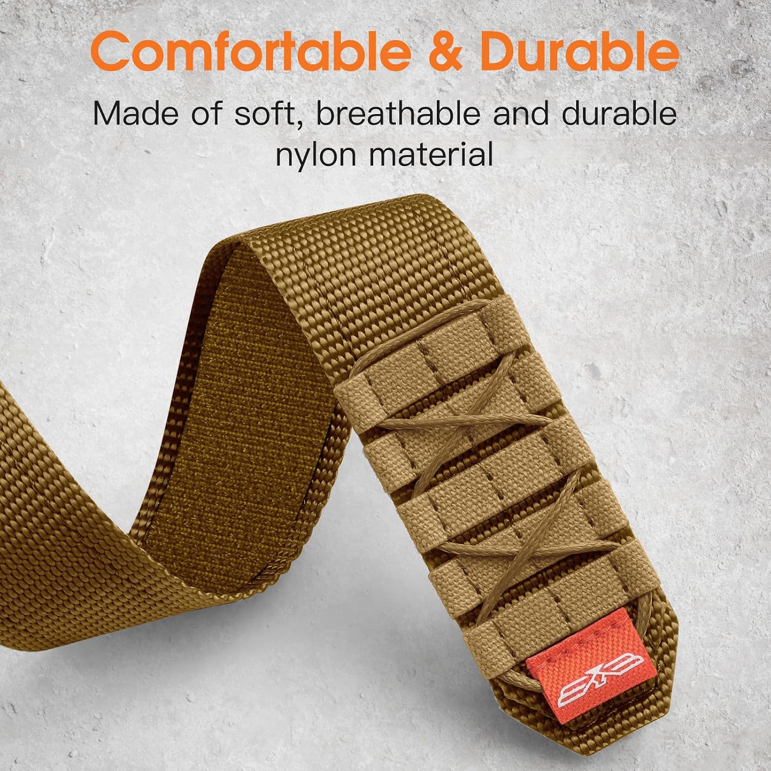 Detalle de Bandletic Nylon Strap for Samsung Galaxy Watch (20mm) – S/L Tan