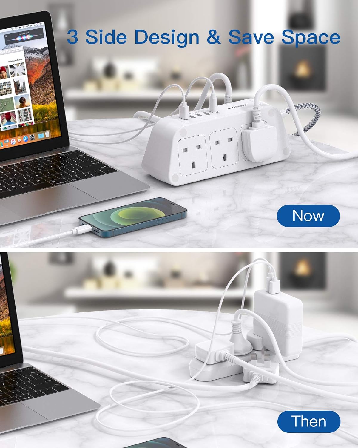 Detalle 2 de Addtam 3M Extension Cable 3250W Surge Protector 🔌