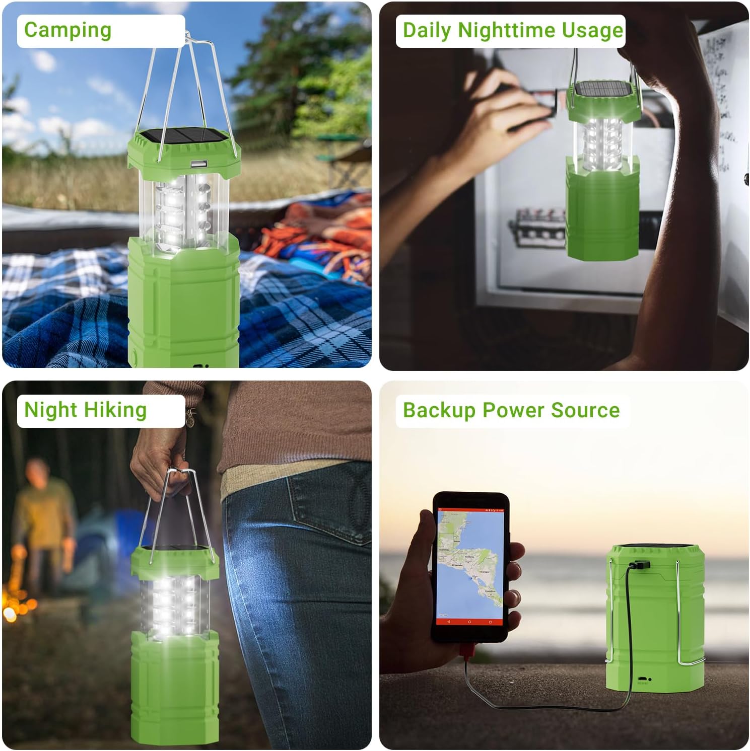 Thumbnail 6 de LED Solar Camping Light, Wind-Up Lantern with 3000mAh Battery – Versatile 3-in-1 Outdoor Light