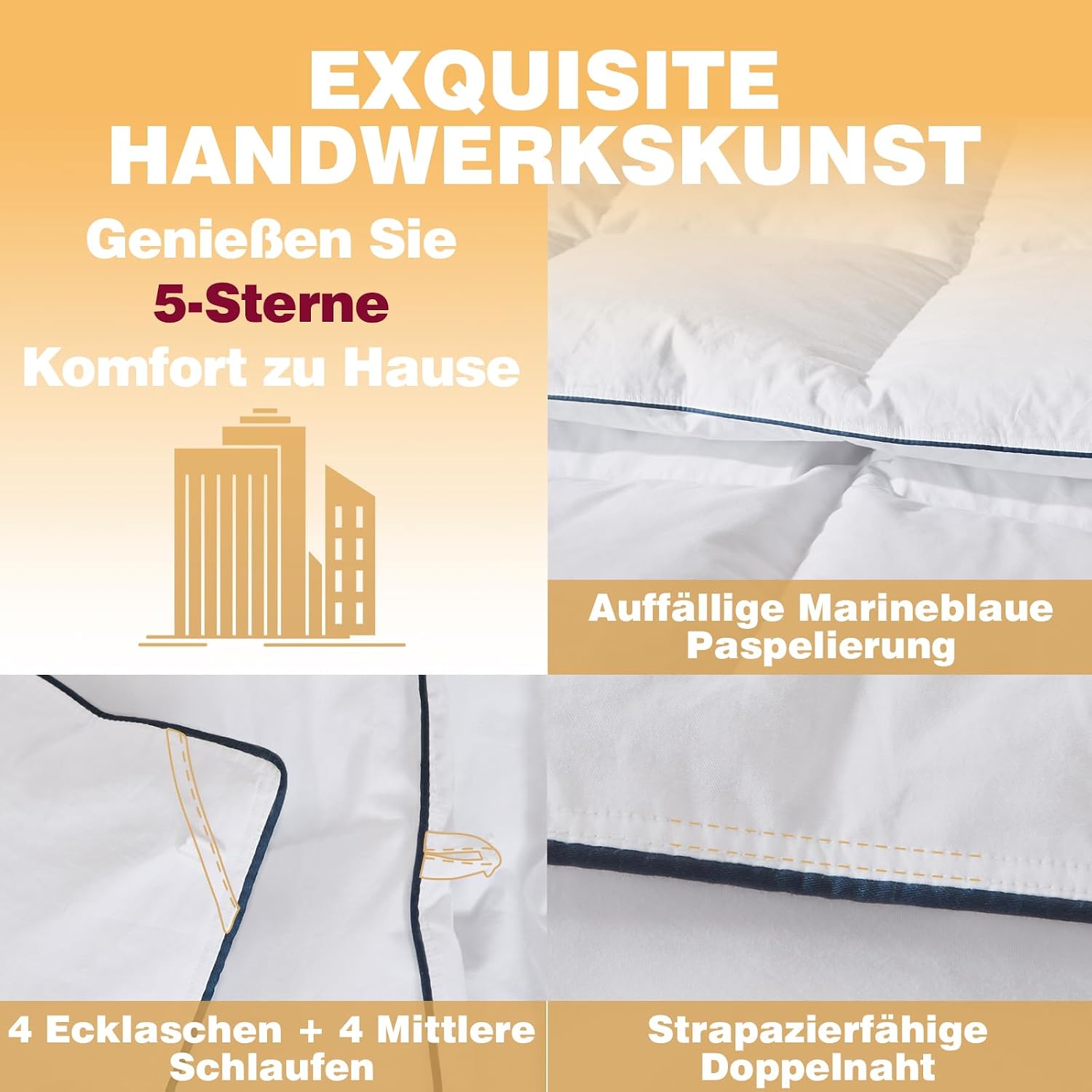 Thumbnail 6 de BedFabtasy Feder- und Daunendecke 200x200 cm (Oeko-Tex, RDS) – Ganzjahresbettdecke für Allergiker