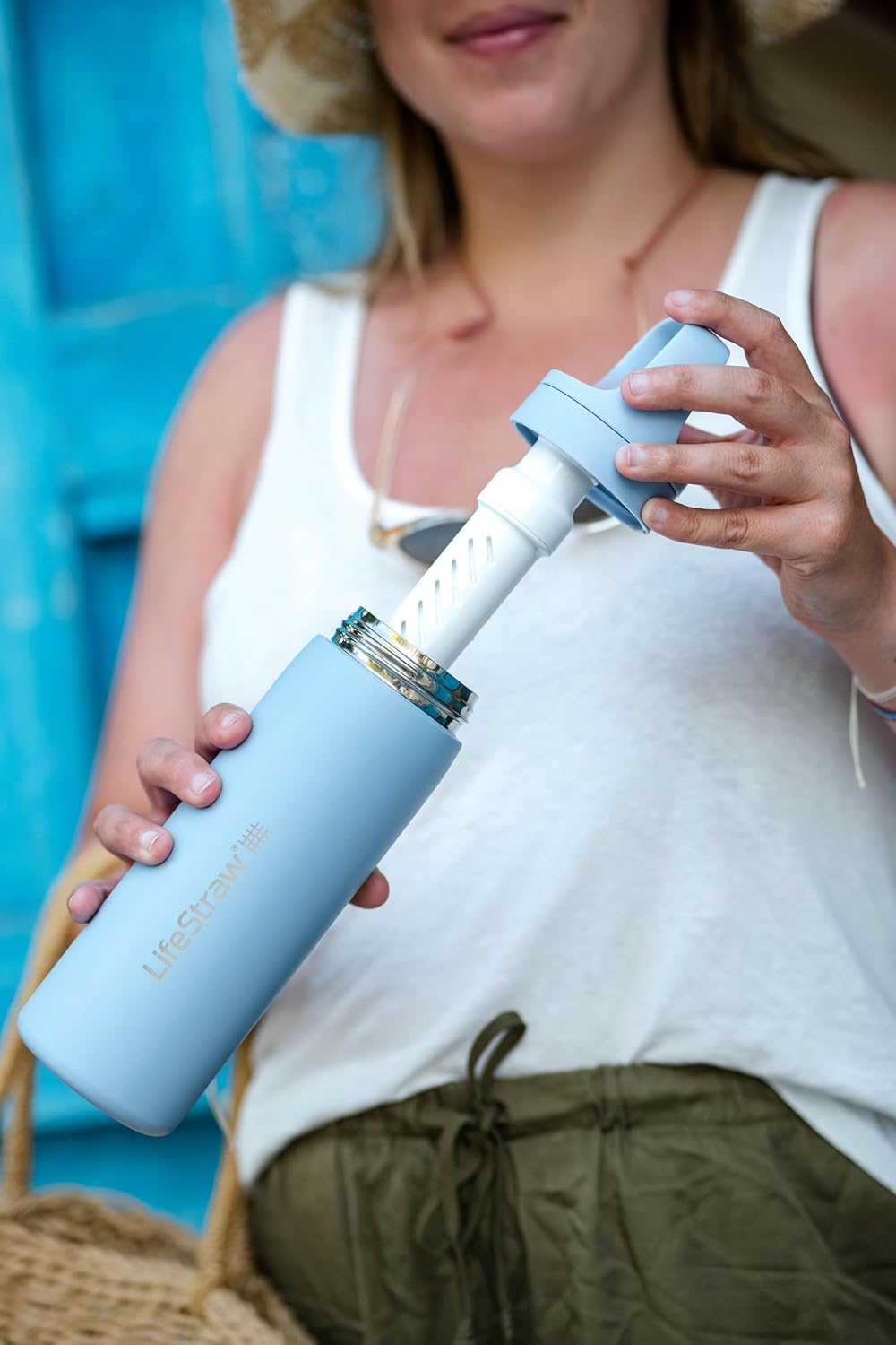 Thumbnail 3 de LifeStraw Go Series Insulated Stainless Steel Water Filter Bottle (18oz) – Laguna Teal