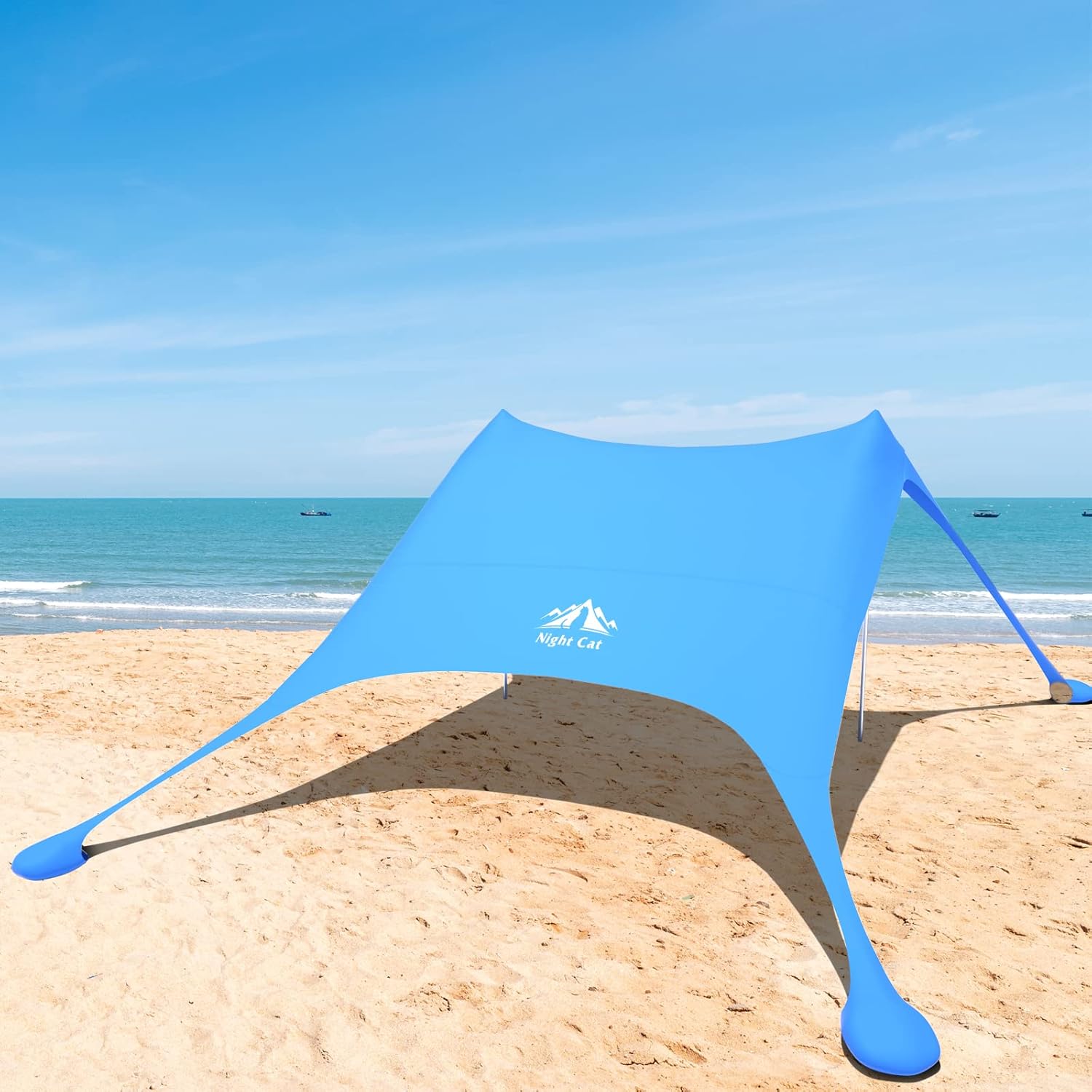 Thumbnail 6 de Night Cat Tenda da Spiaggia Lycra con Protezione UV UPF50+ e Ancoraggi a Sacco di Sabbia – 3x2,8 m, Portatile