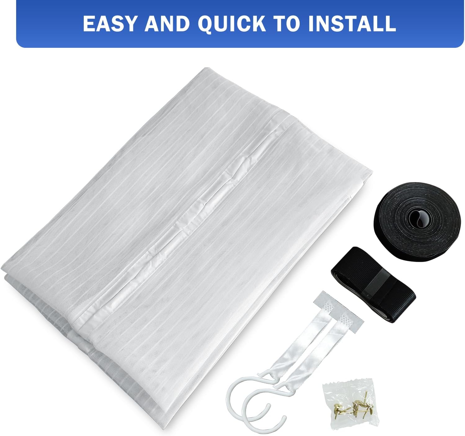 Thumbnail 6 de JIANJIAO Fliegengitter Balkontür Ohne Bohren 80x230 cm – Magnetvorhang in Weiß
