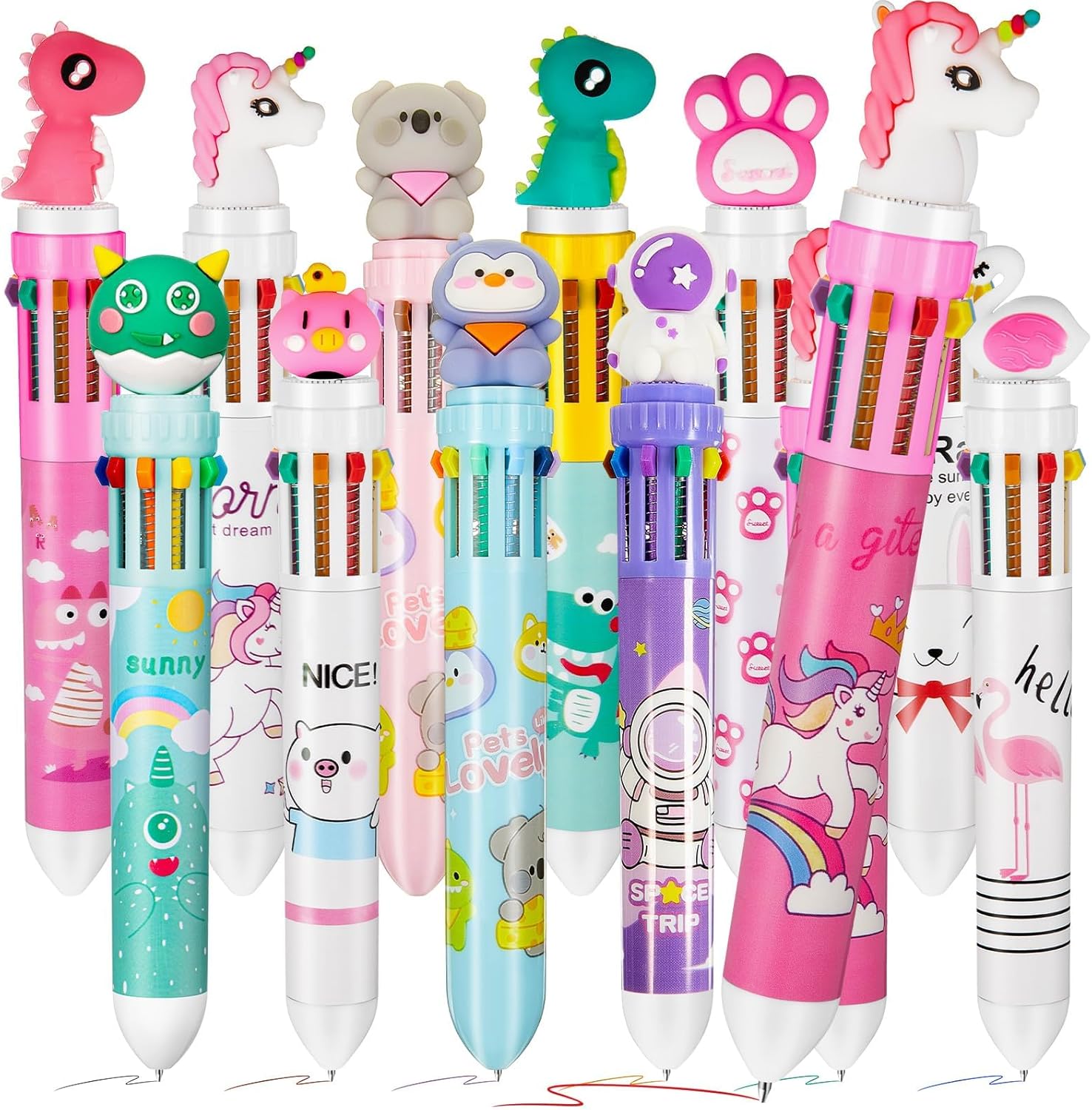 Thumbnail 5 de 24-pack Easter gel ink pens with cartoon bunny & carrot designs (0.5 mm black) – novelty writing pens for school, office and gifts